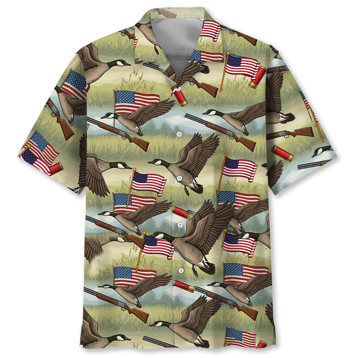 America Goose Hunting Hawaiian Shirt