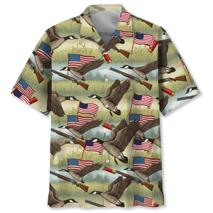 America Goose Hunting Hawaiian Shirt