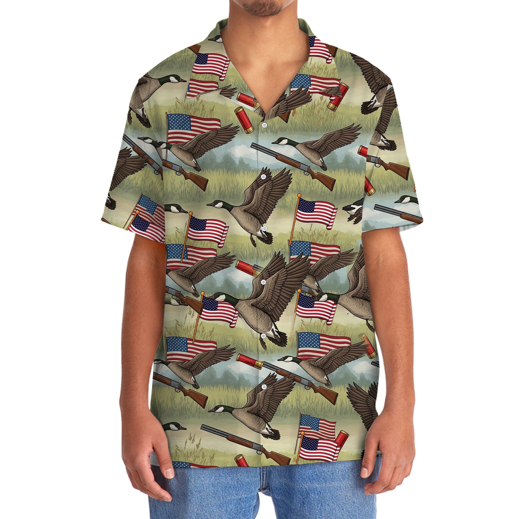 America Goose Hunting Hawaiian Shirt