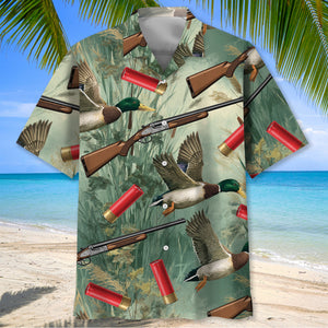 Green Duck Hunting Hawaiian Shirt