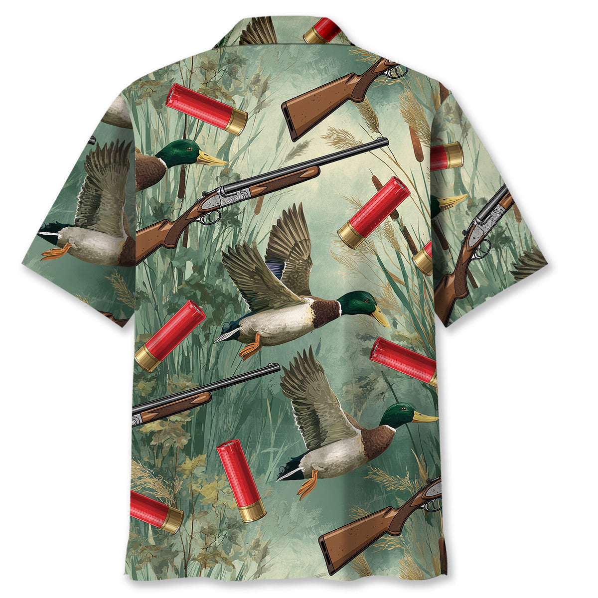 Green Duck Hunting Hawaiian Shirt