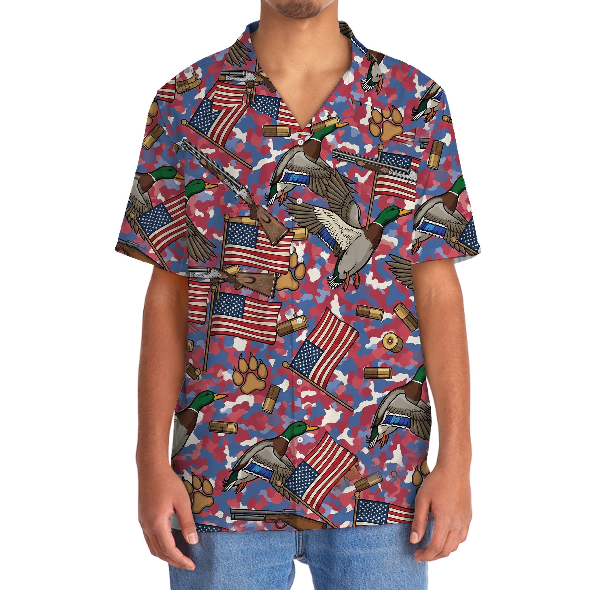 America Duck Hunting Hawaiian Shirt