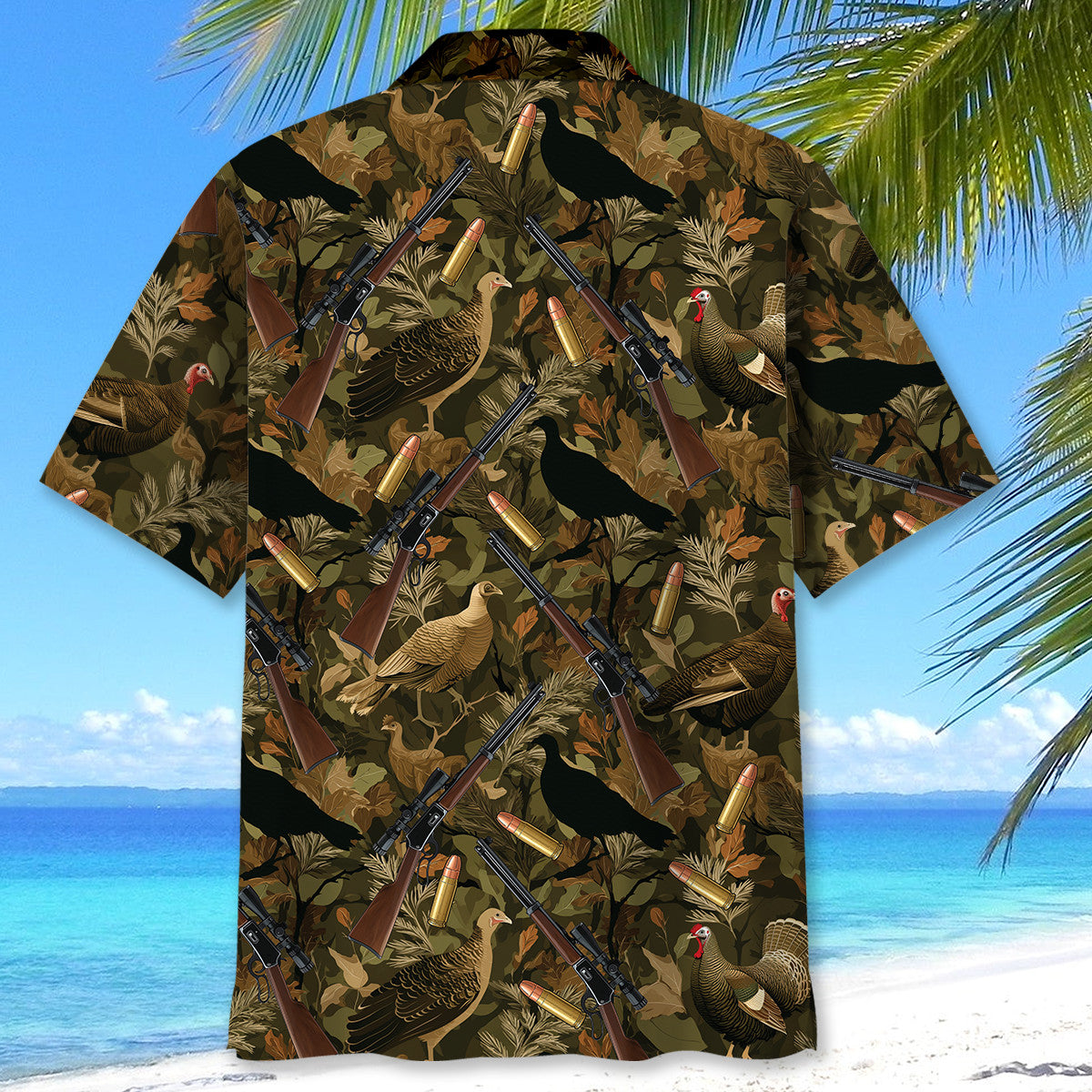 Camouflage Wild Turkey Hunting Hawaiian Shirt
