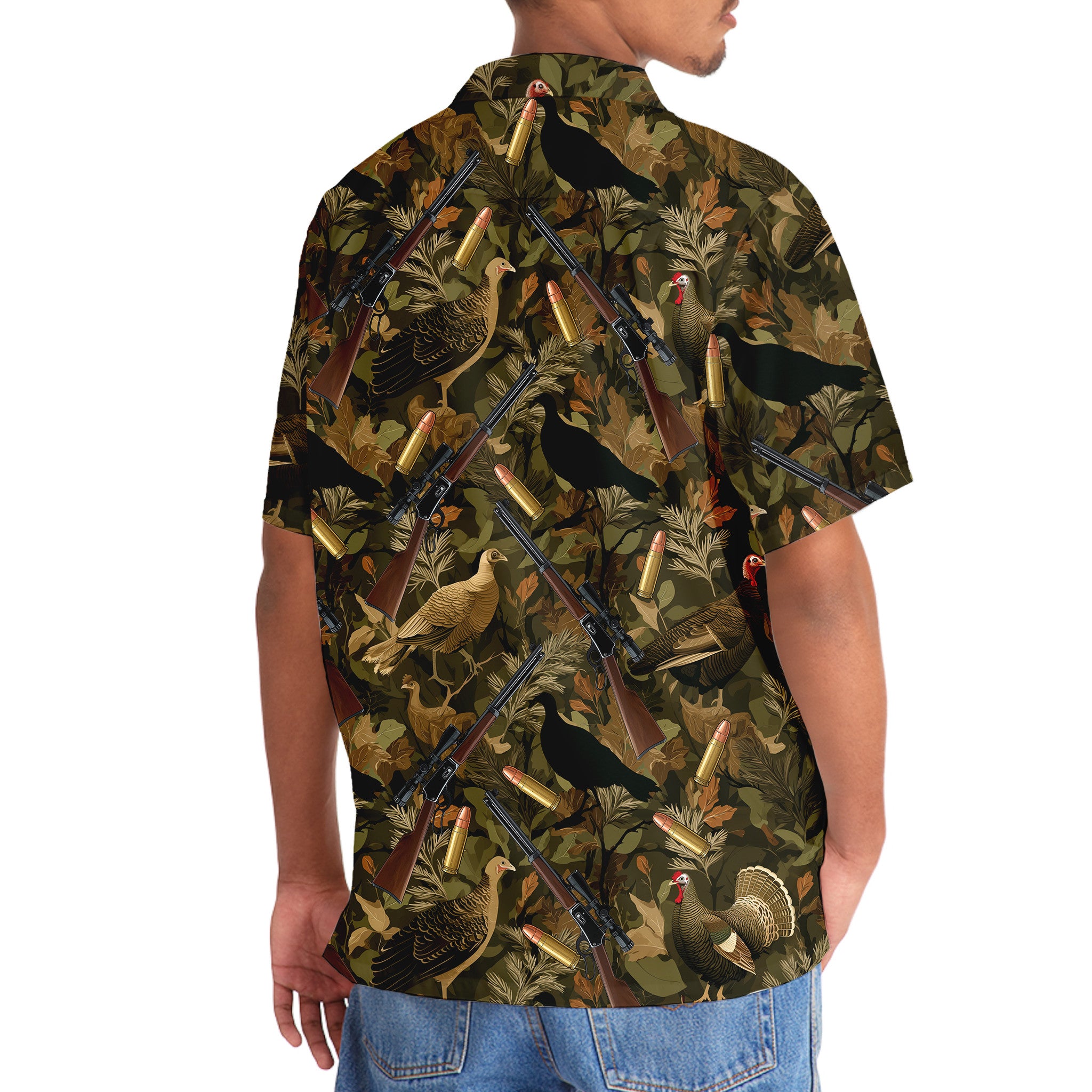 Camouflage Wild Turkey Hunting Hawaiian Shirt