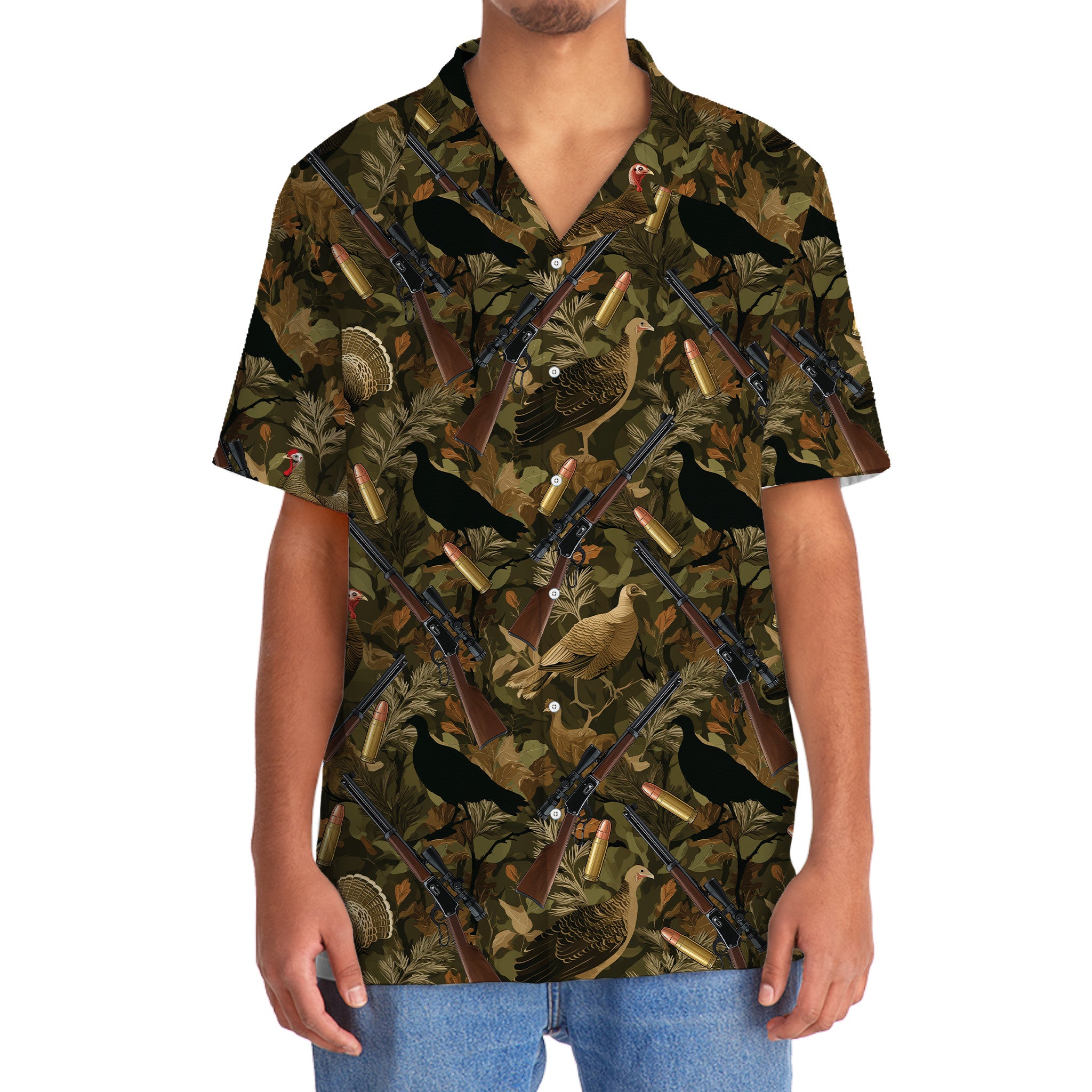 Camouflage Wild Turkey Hunting Hawaiian Shirt