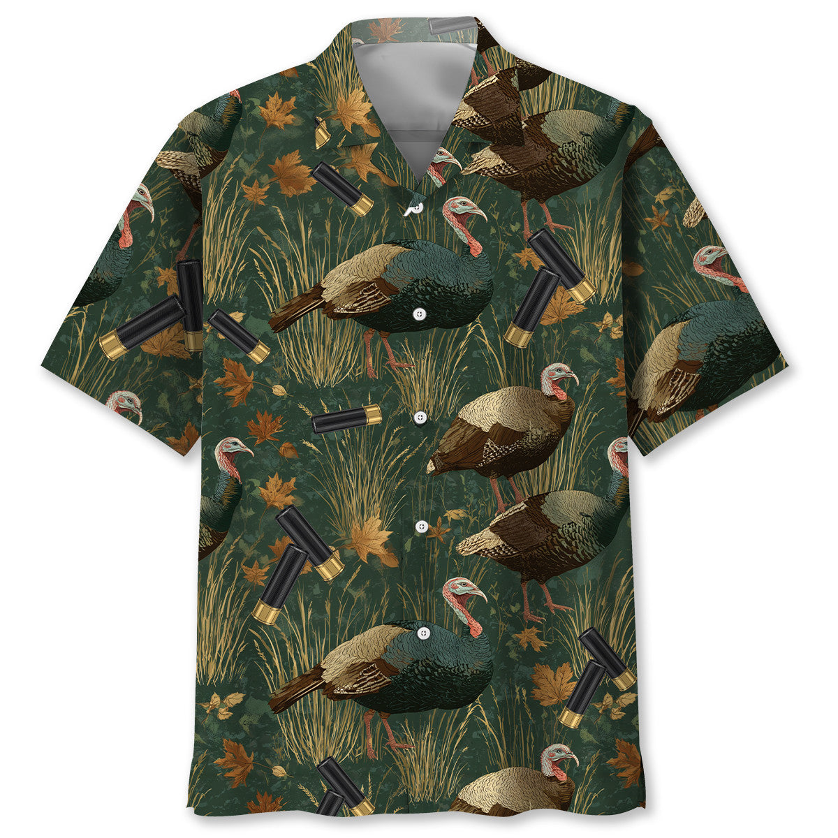 Green Wild Turkey Hunting Hawaiian Shirt