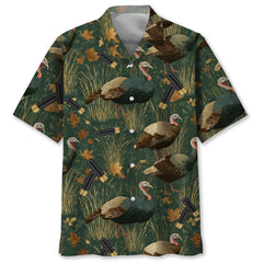 Green Wild Turkey Hunting Hawaiian Shirt