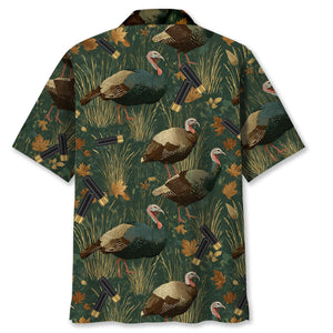 Green Wild Turkey Hunting Hawaiian Shirt