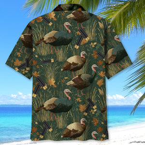 Green Wild Turkey Hunting Hawaiian Shirt