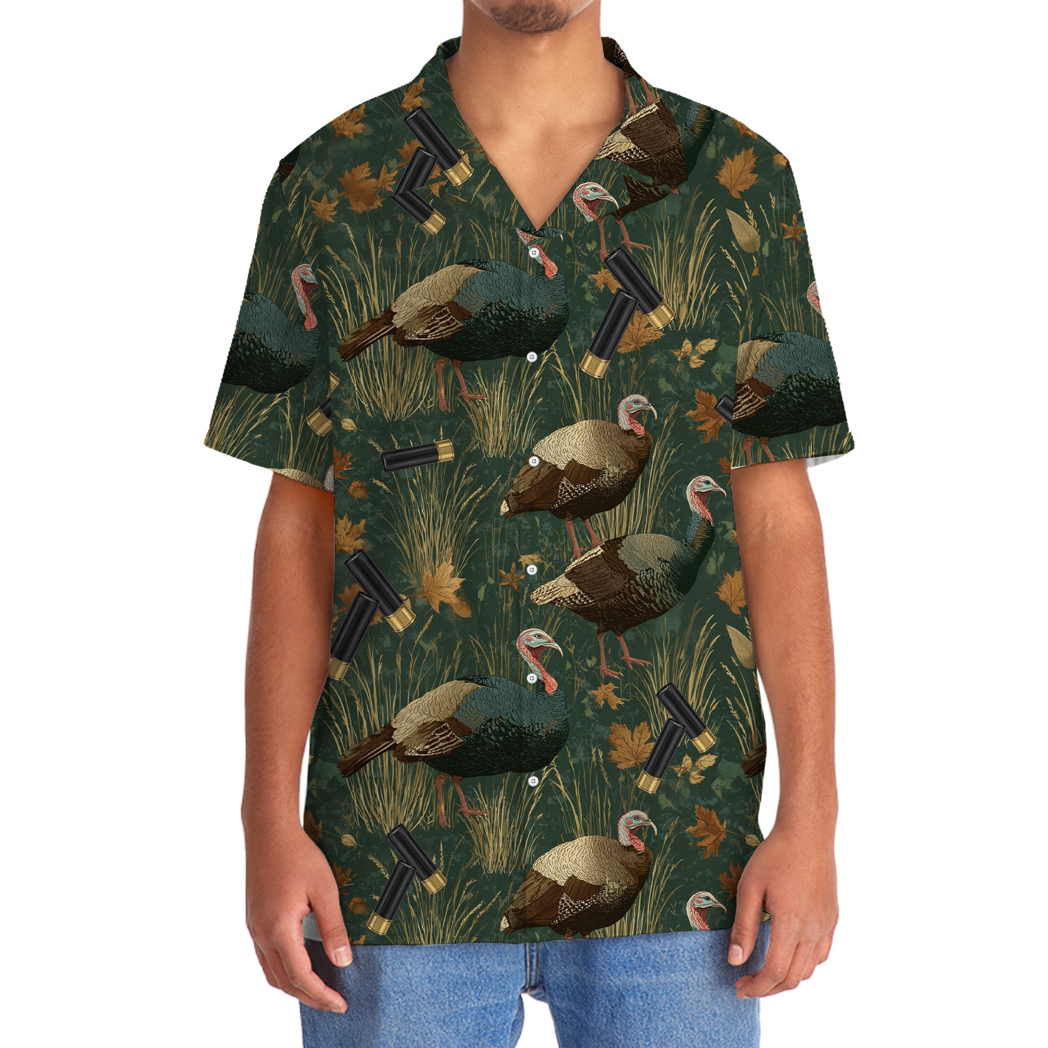 Green Wild Turkey Hunting Hawaiian Shirt