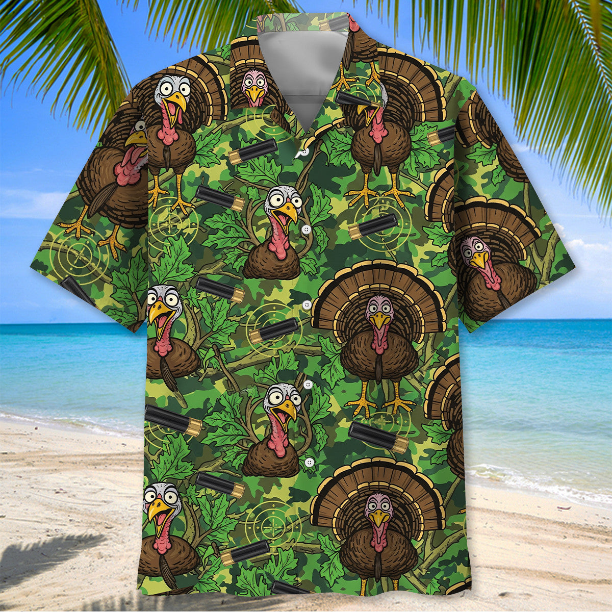 Funny Wild Turkey Hunting Hawaiian Shirt