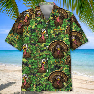 Funny Wild Turkey Hunting Hawaiian Shirt