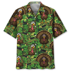 Funny Wild Turkey Hunting Hawaiian Shirt
