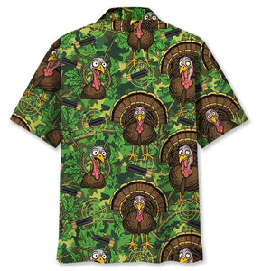 Funny Wild Turkey Hunting Hawaiian Shirt