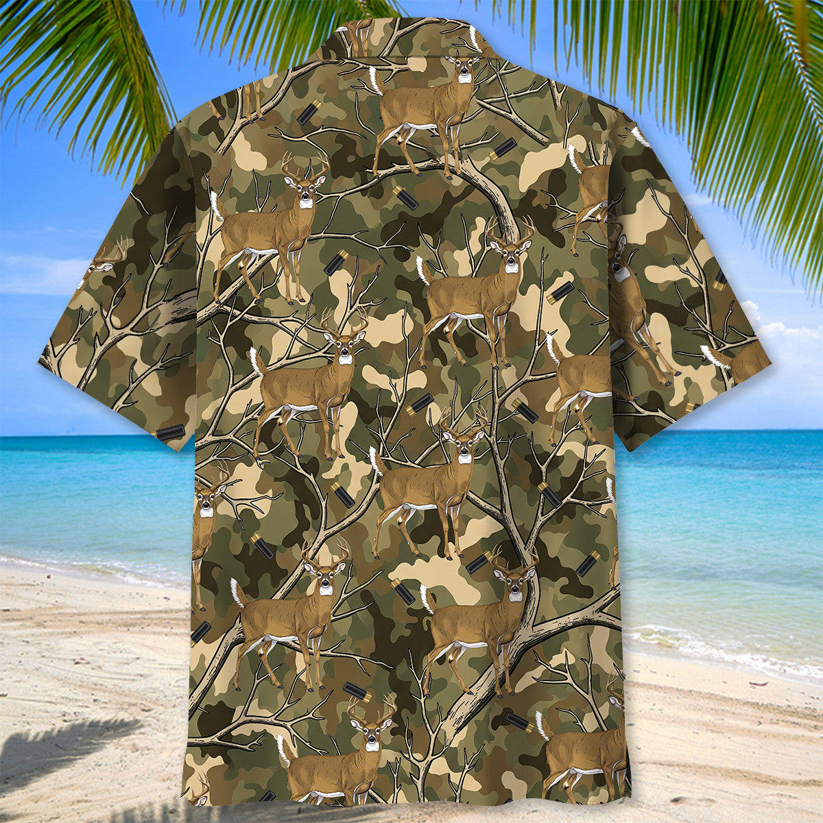 Camouflage White-tailed Deer Hunting Hawaiian Shirt
