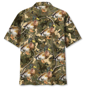 Camouflage Mallard Duck Hunting Hawaiian Shirt