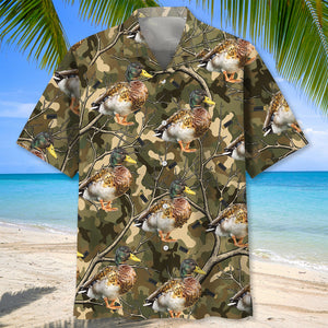 Camouflage Mallard Duck Hunting Hawaiian Shirt