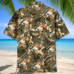 Camouflage Mallard Duck Hunting Hawaiian Shirt