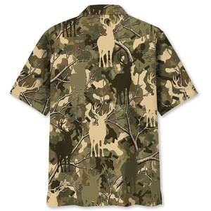 Camouflage Deer Hunting Hawaiian Shirt