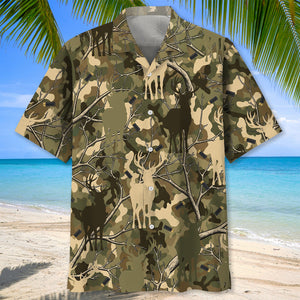 Camouflage Deer Hunting Hawaiian Shirt