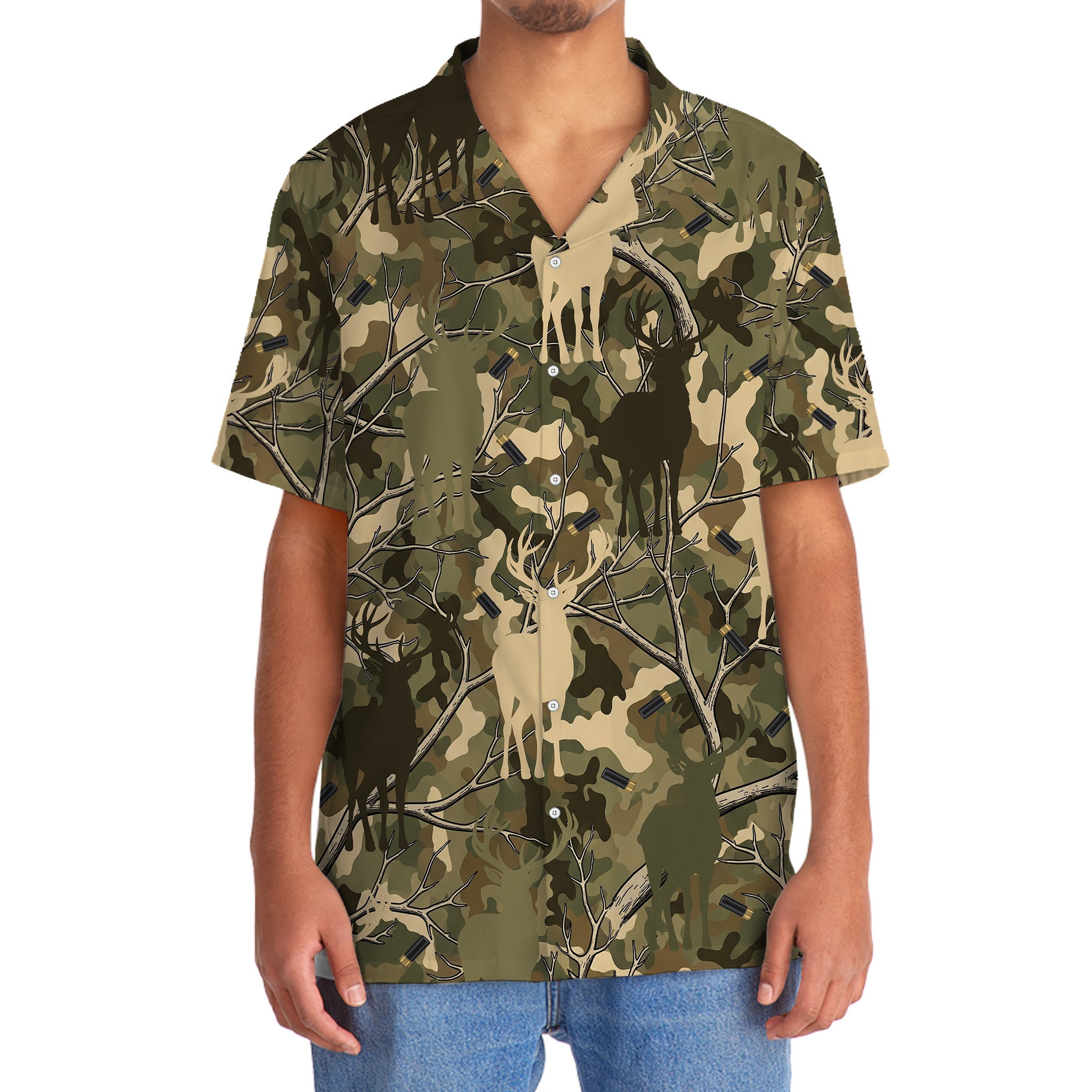 Camouflage Deer Hunting Hawaiian Shirt