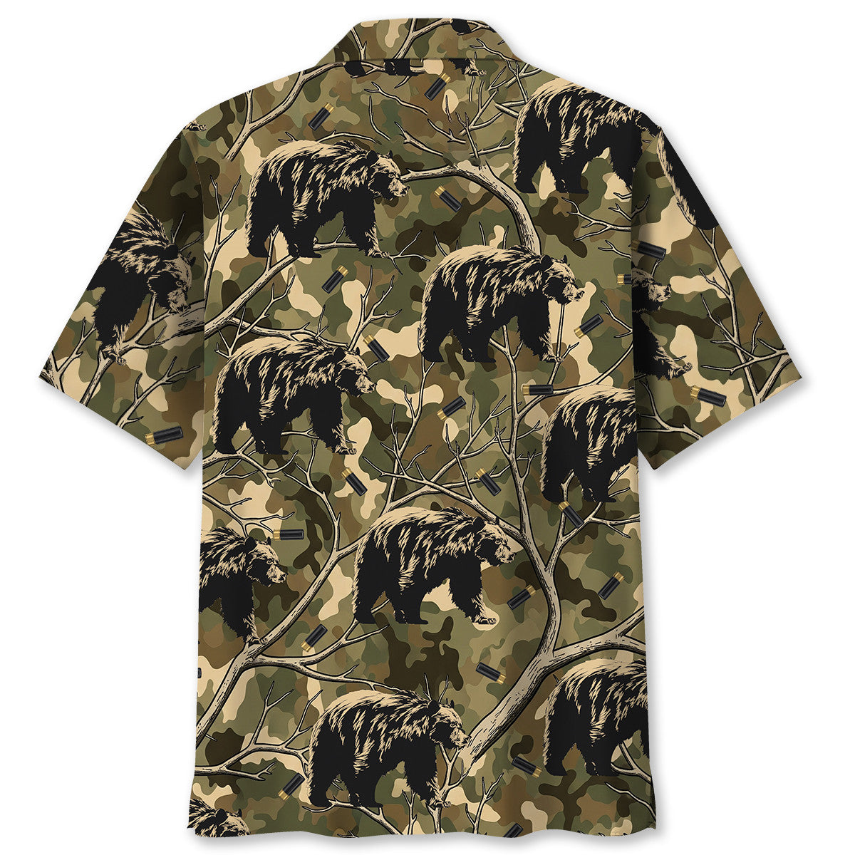 Camouflage Black Bear Hunting Hawaiian Shirt