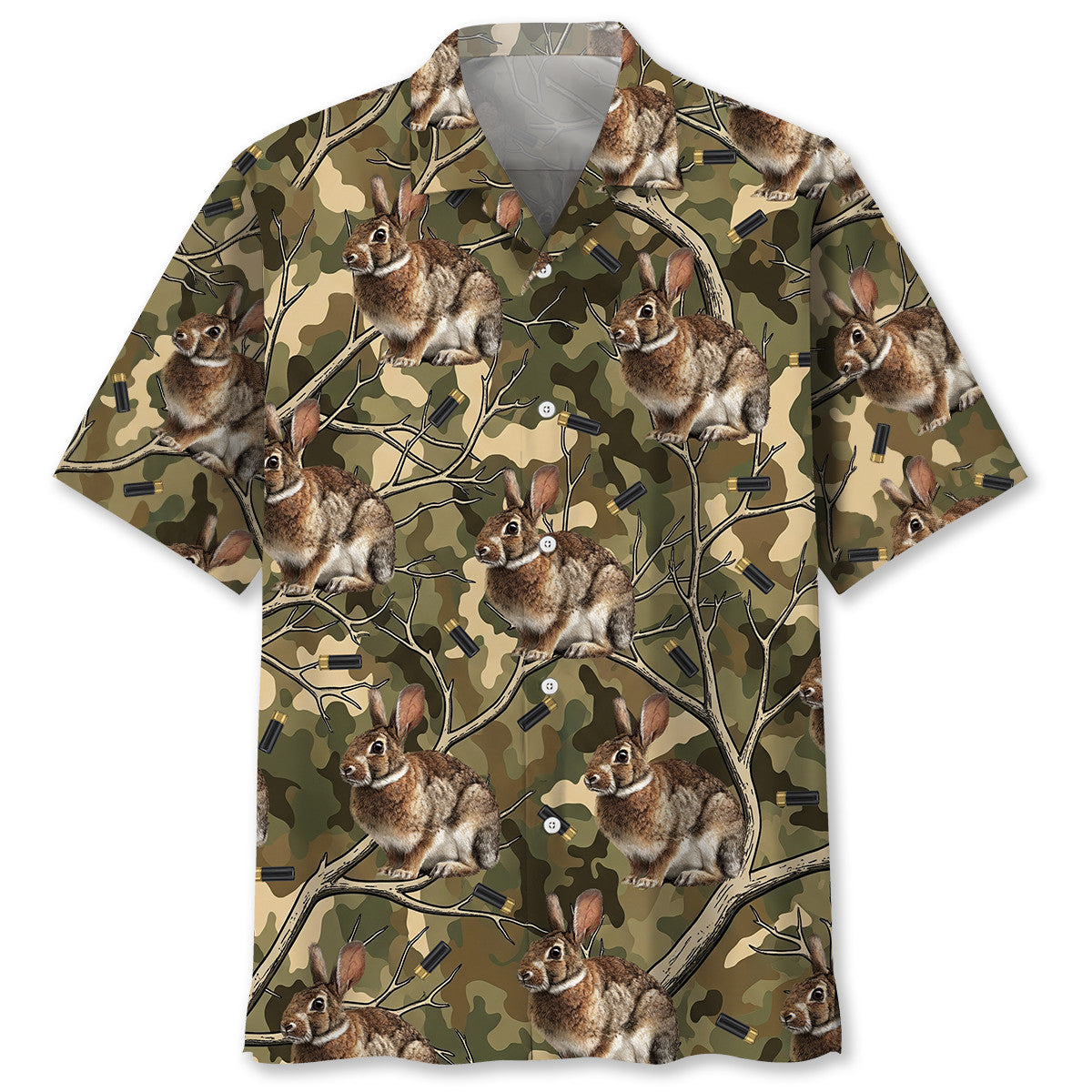 Camouflage Rabbit Hunting Hawaiian Shirt
