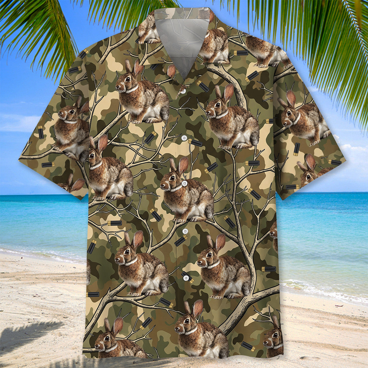 Camouflage Rabbit Hunting Hawaiian Shirt