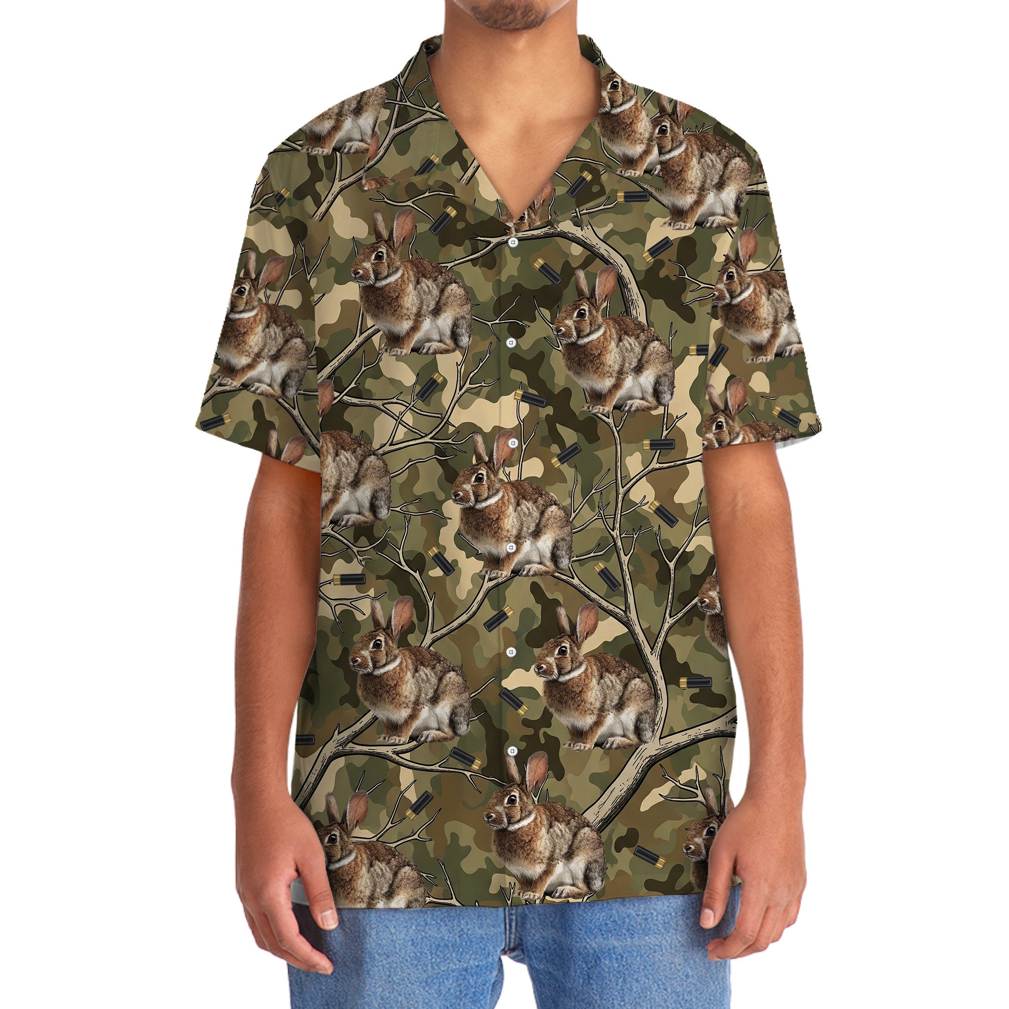 Camouflage Rabbit Hunting Hawaiian Shirt