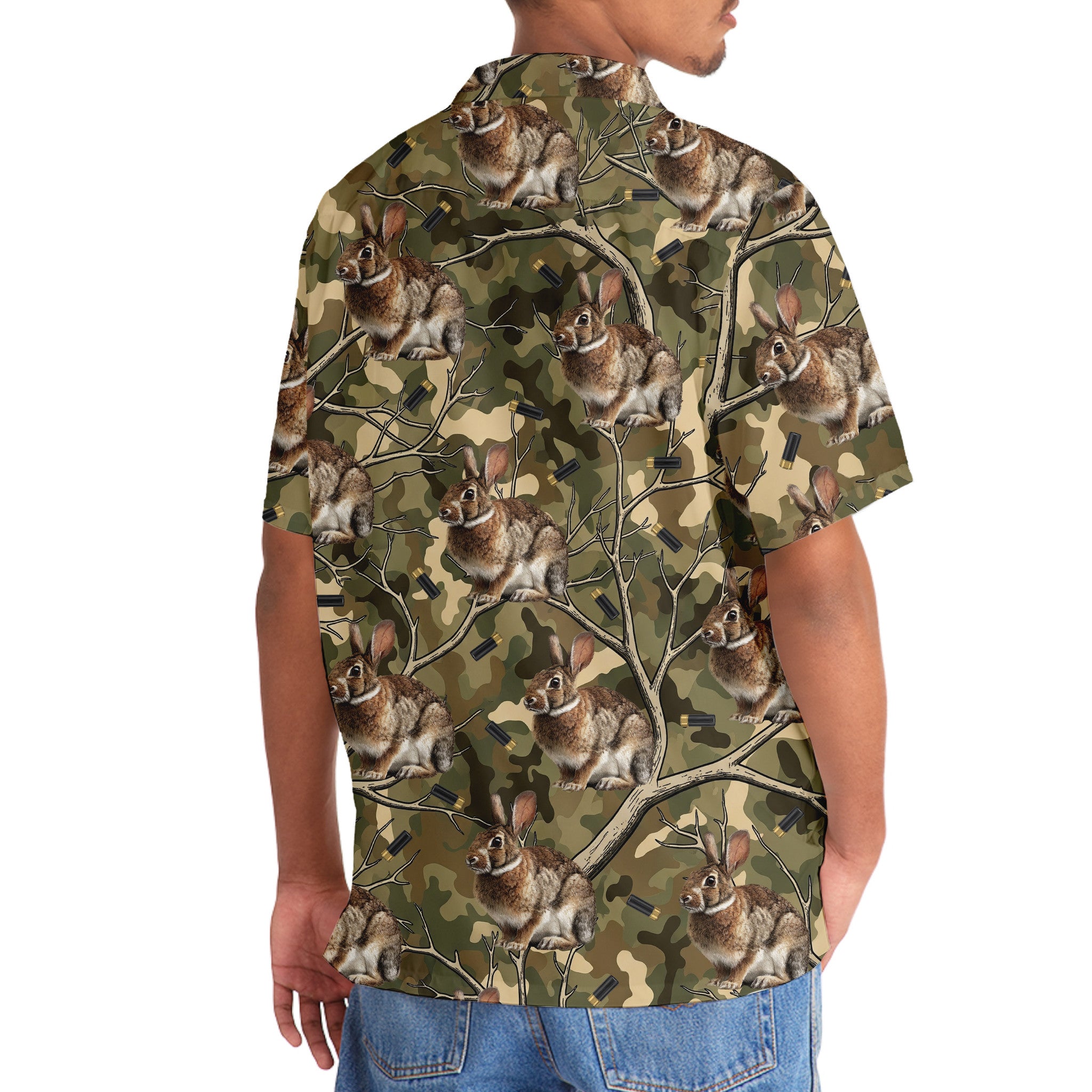 Camouflage Rabbit Hunting Hawaiian Shirt