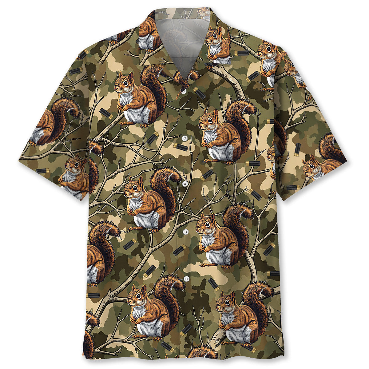 Camouflage Squirrel Hunting Hawaiian Shirt