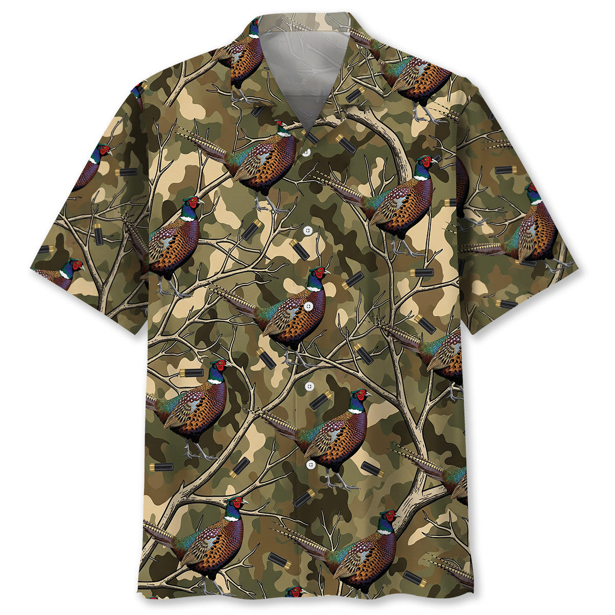 Camouflage Pheasant Hunting Hawaiian Shirt