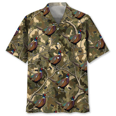 Camouflage Pheasant Hunting Hawaiian Shirt