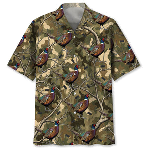 Camouflage Pheasant Hunting Hawaiian Shirt