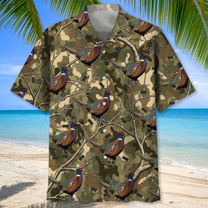 Camouflage Pheasant Hunting Hawaiian Shirt