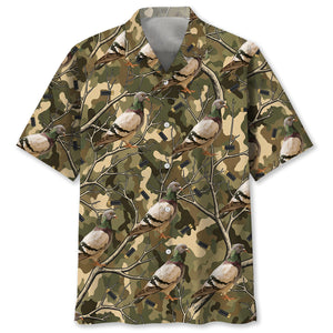 Camouflage Wood Pigeon Hunting Hawaiian Shirt