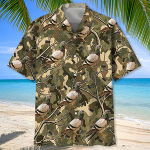 Camouflage Wood Pigeon Hunting Hawaiian Shirt