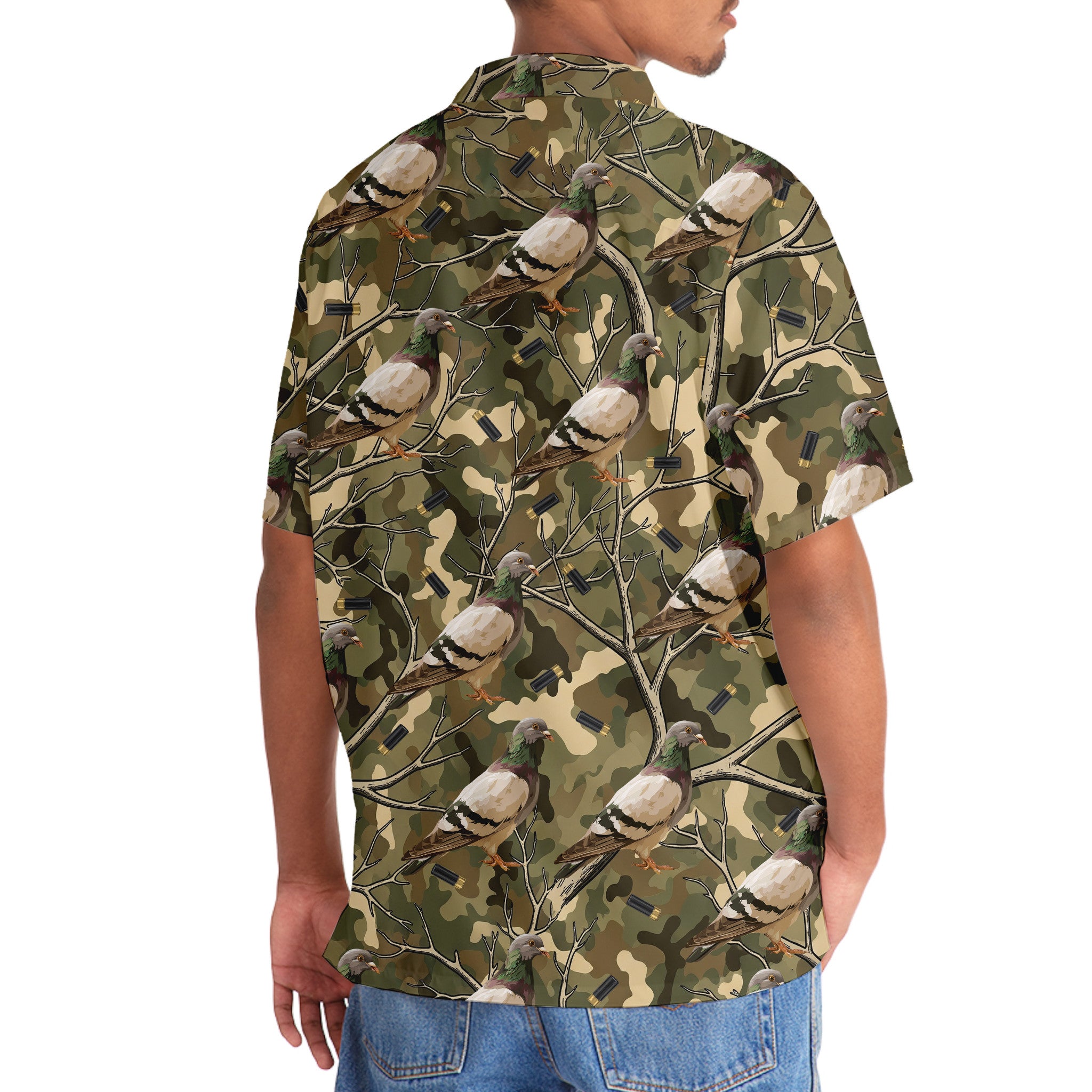 Camouflage Wood Pigeon Hunting Hawaiian Shirt