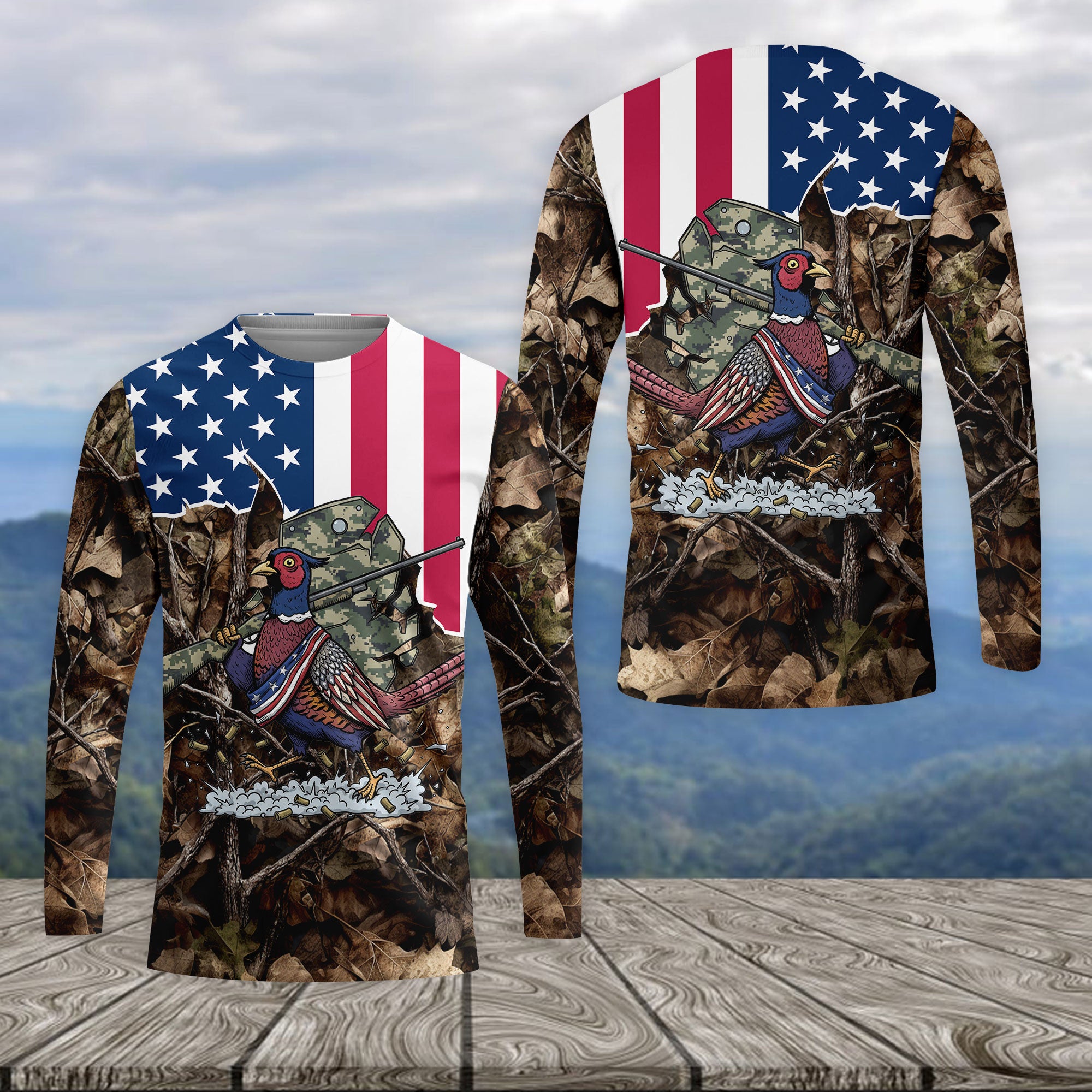 America Pheasant Hunting Camo All Over Print Shirt