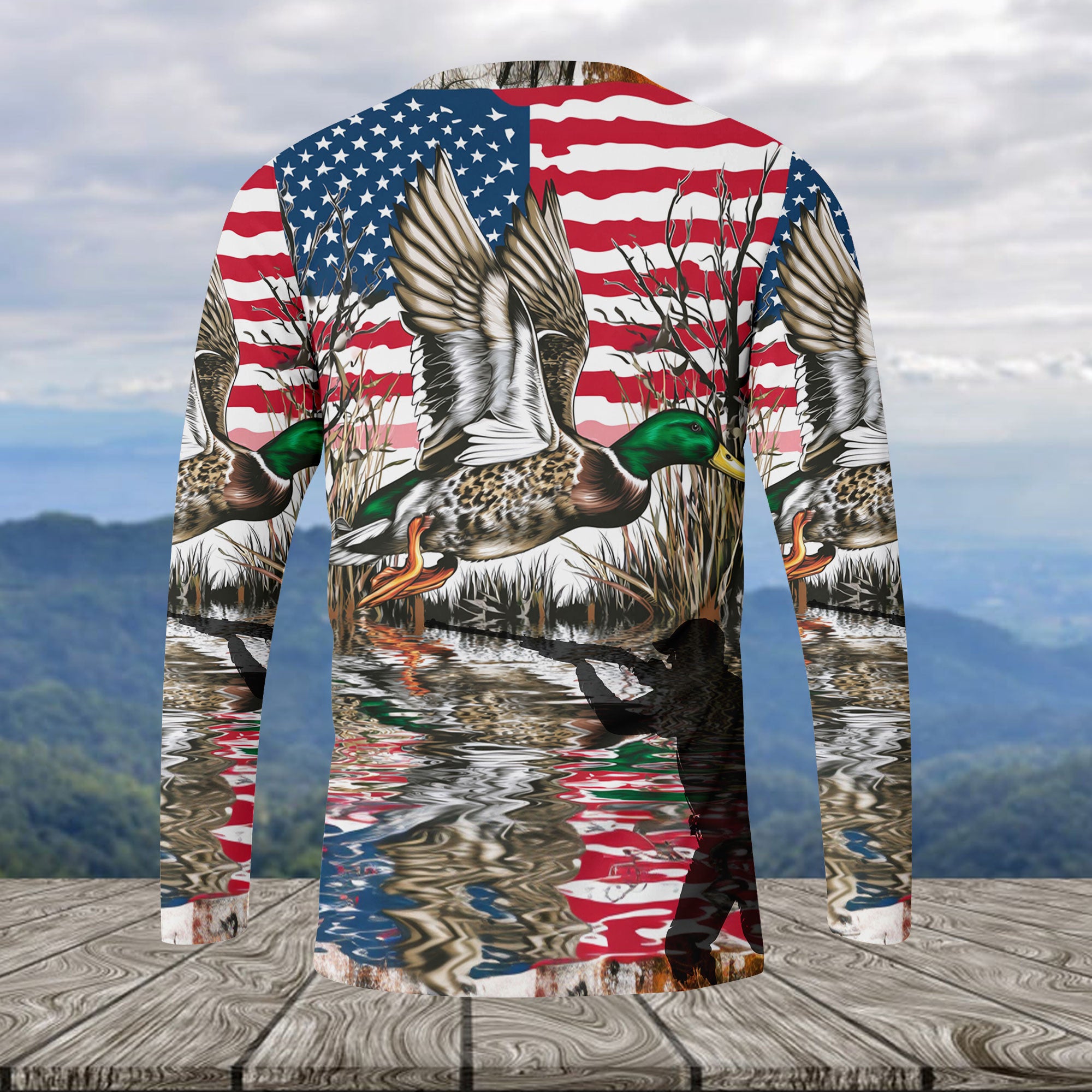 America Mallard Duck Hunting Camo All Over Print Shirt