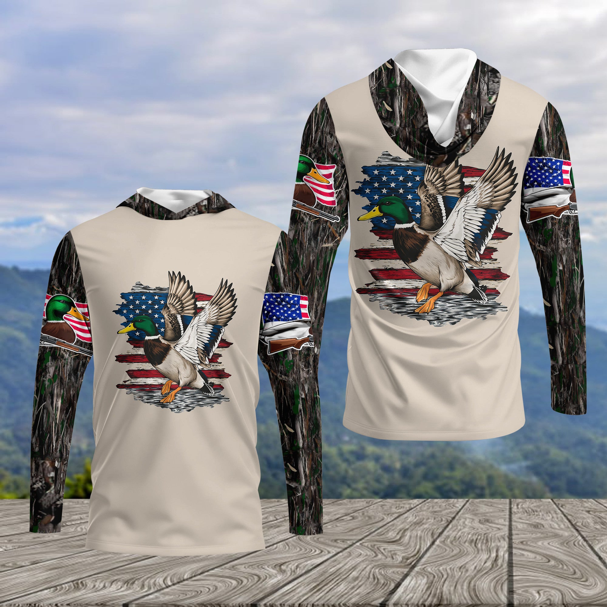 Vintage Mallard Duck Hunting Camo All Over Print Shirt