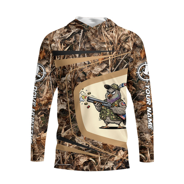 Custom Name Funny Dove Field Camo Art All Over Print Shirt