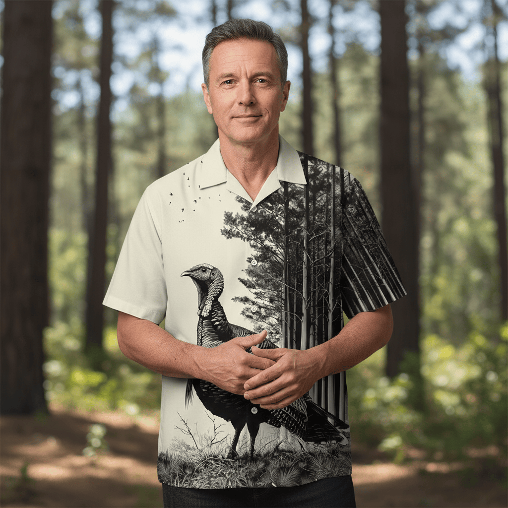 Wild Turkey Hunting Vintage Hawaiian Shirt