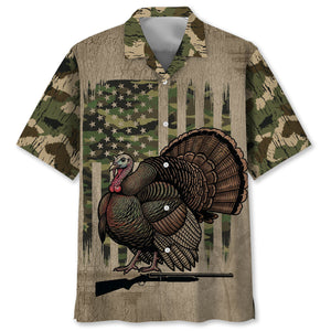 Wild Turkey Hunting America Hawaiian Shirt