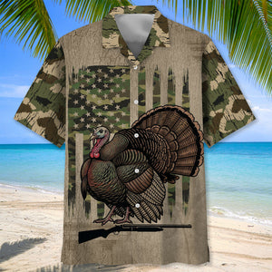 Wild Turkey Hunting America Hawaiian Shirt