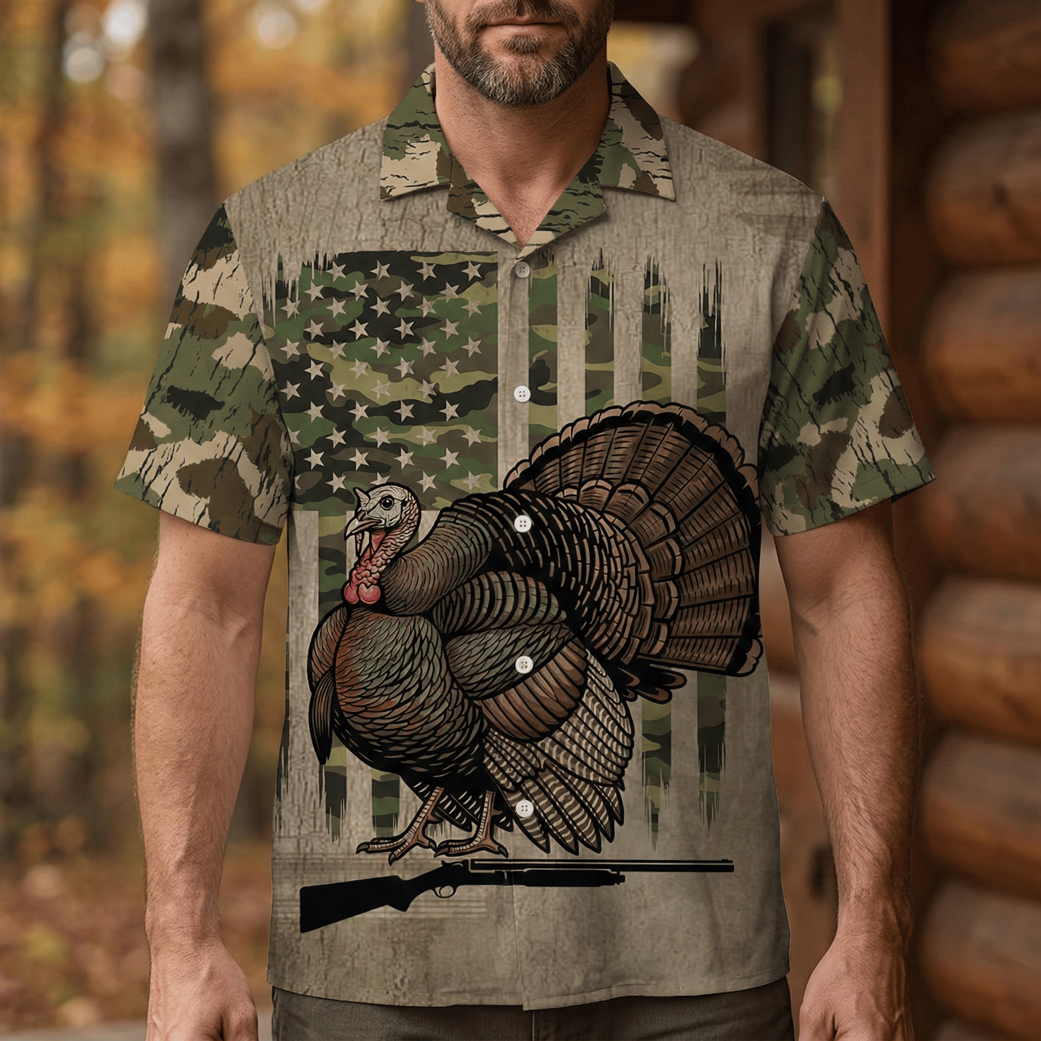 Wild Turkey Hunting America Hawaiian Shirt