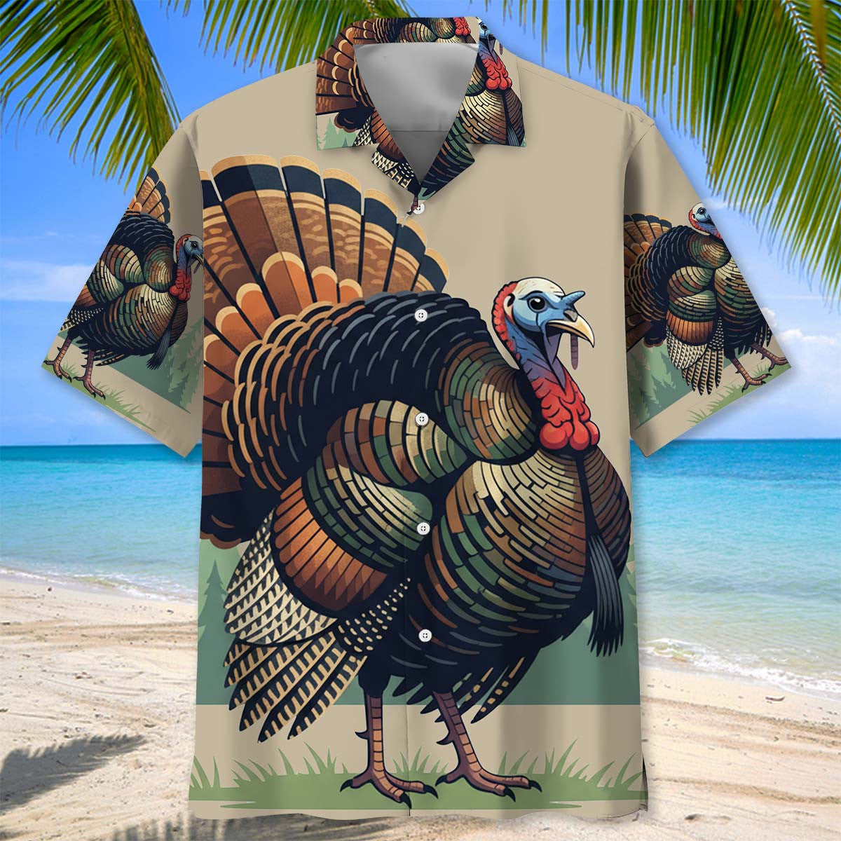 Camouflage Turkey Hunting America Hawaiian Shirt