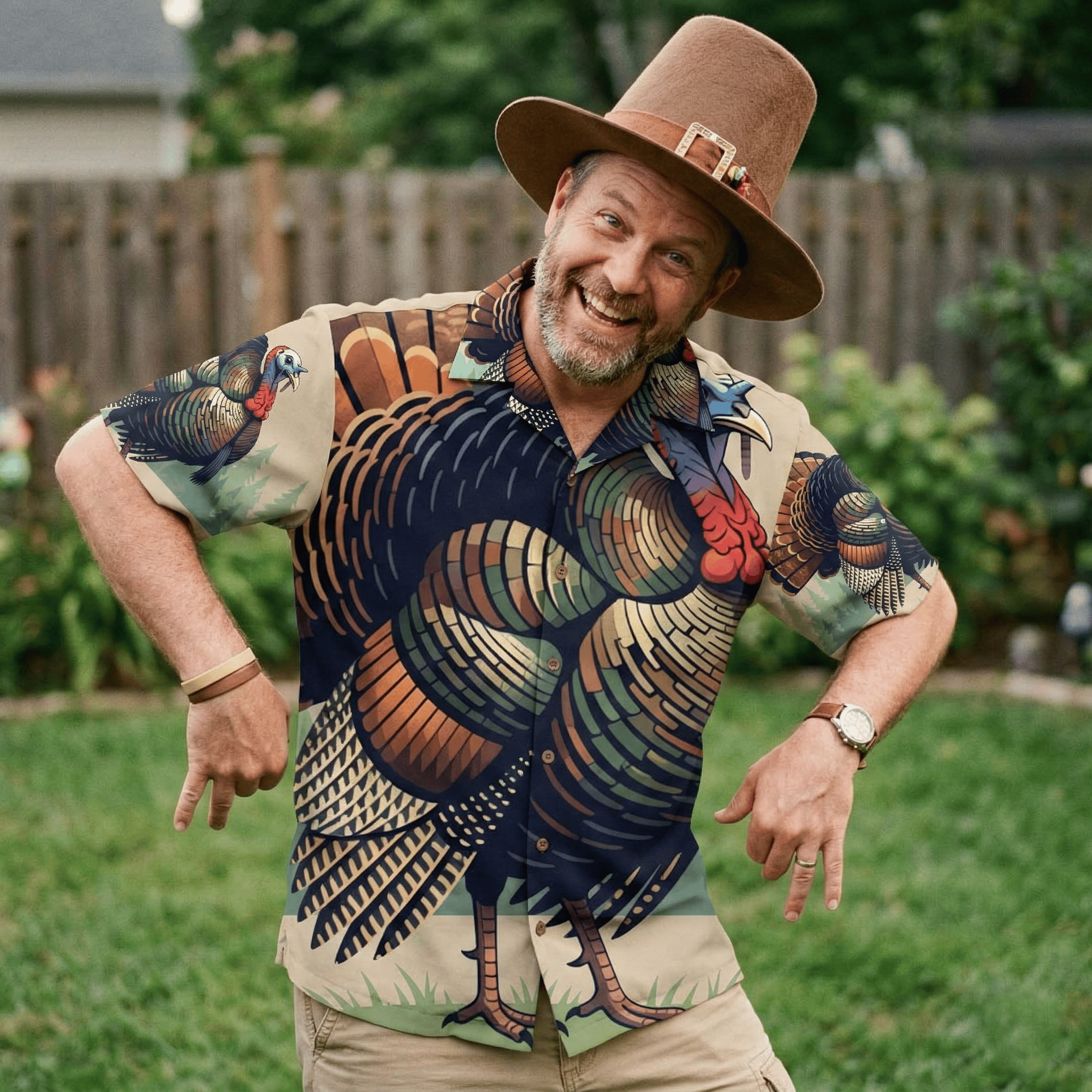 Camouflage Turkey Hunting America Hawaiian Shirt