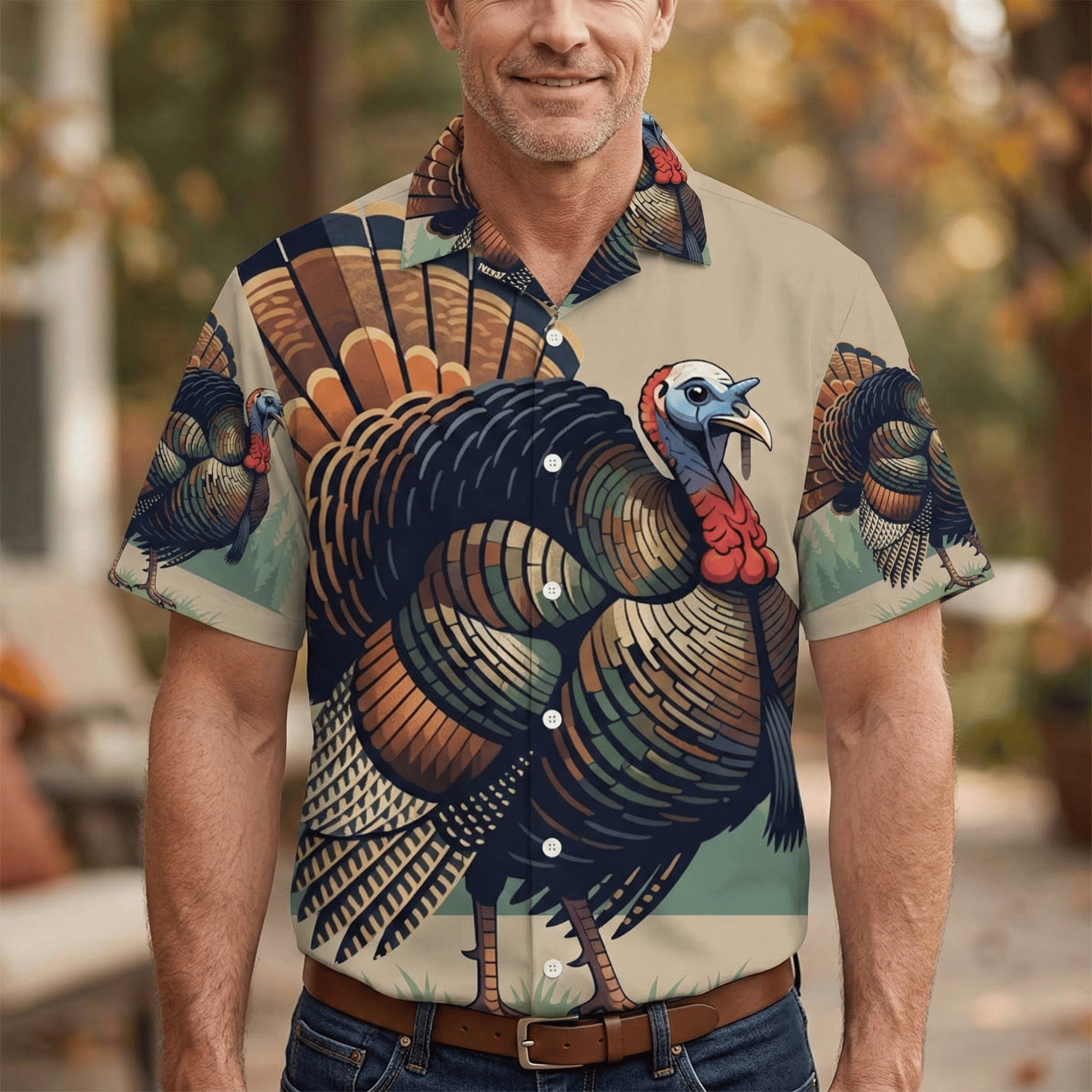 Camouflage Turkey Hunting America Hawaiian Shirt