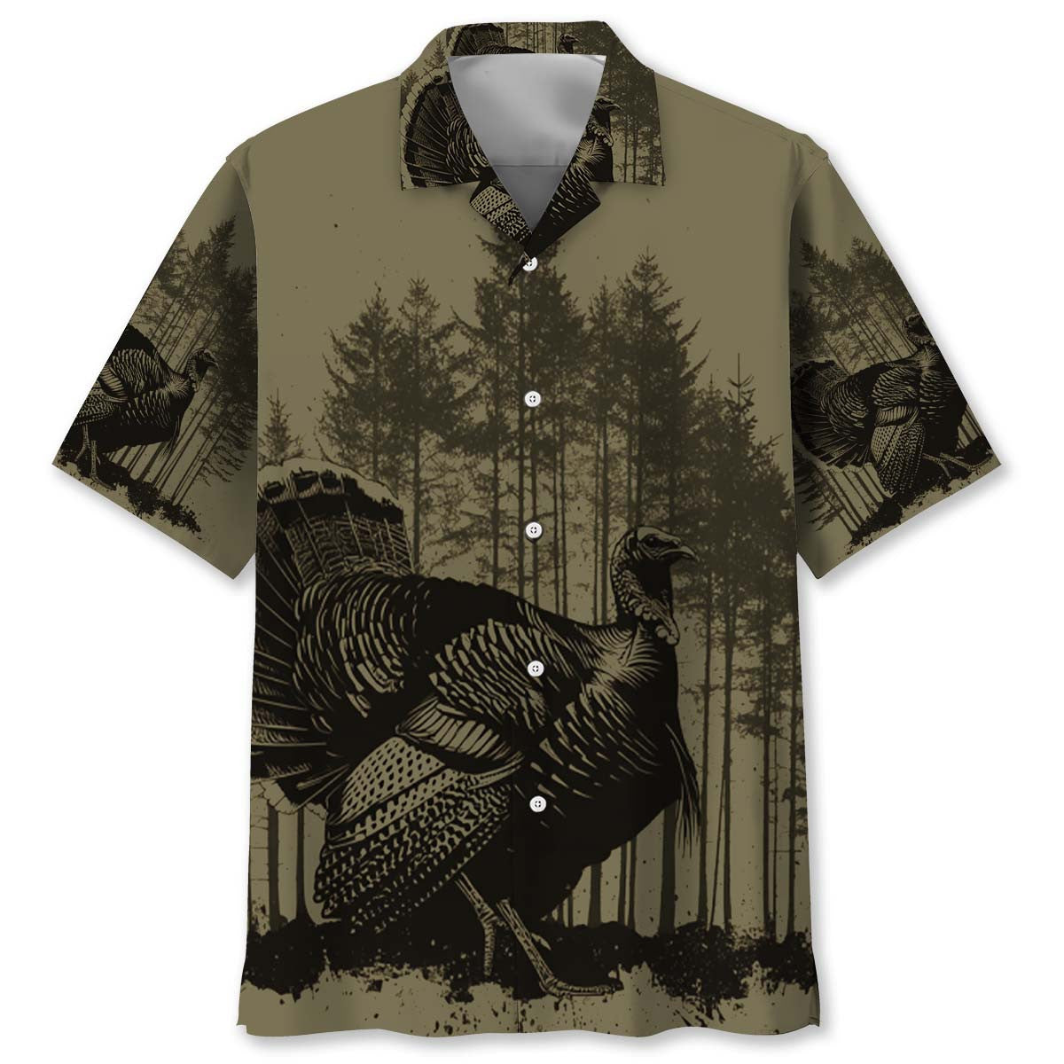 Black Moss Turkey Hunting Hawaiian Shirt